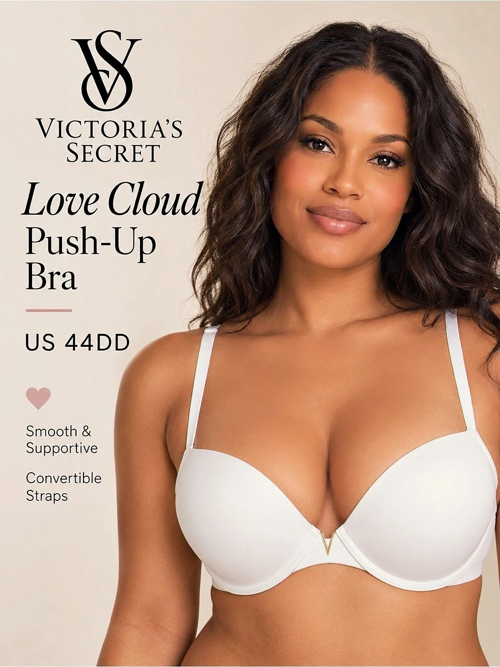 Victoria’s Secret Love Cloud Smooth Push-Up Bra White 44DD NWT